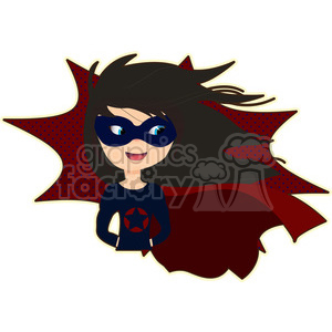   Superhero girl with cape cartoon character vector image 