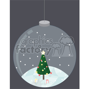   Low Poly Xmas tree snow globe cartoon character vector clip art image geometric 