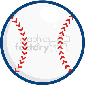Baseball Ball blue outline
