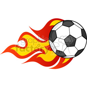 Royalty Free RF Clipart Illustration Flaming Soccer Ball