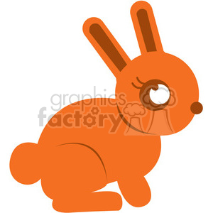 This is an image of a simple cartoon representation of an orange bunny rabbit. The rabbit appears in profile, with large ears, a round body, a cute face with one visible eye, and a small tail.