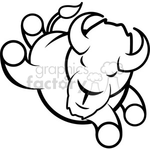 The clipart image shows a stylized bull or bison in a dynamic pose. Its horns and muscular build are prominent, and it appears to be charging or running. 