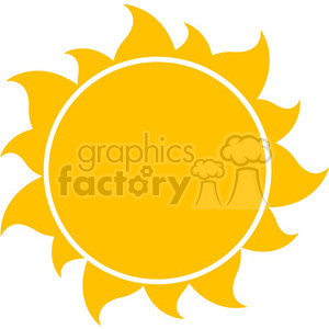 10258 yellow silhouette sun vector illustration isolated on white background