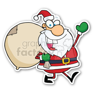   santa with bag sticker 