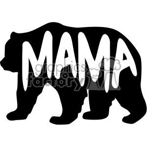 The clipart image shows a black and white silhouette of a bear (possibly a mama bear) with the words 