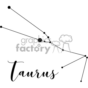 A clipart image depicting the Taurus constellation, associated with the Taurus star sign in astrology, along with the word 'Taurus' written in a stylish font.