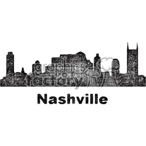 black and white city skyline vector clipart USA Nashville