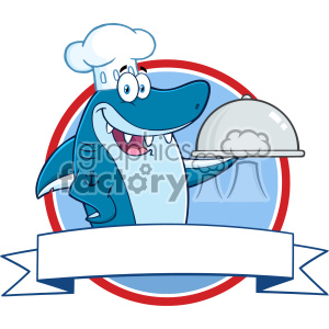   The clipart image depicts a cartoonish shark character wearing a chef
