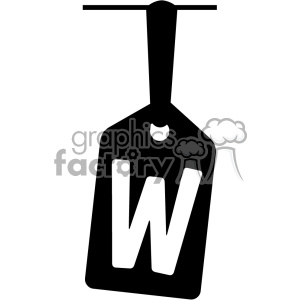 Black and White Key Tag with Letter 'W'