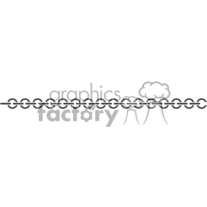 A black and white clipart image of a horizontal chain link pattern.