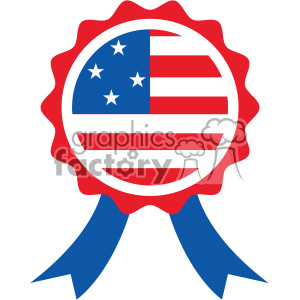 A patriotic ribbon award featuring the American flag, with stars and stripes in red, white, and blue colors, symbolizing the 4th of July celebration.