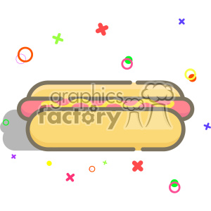 Cartoon Hot Dog with Mustard