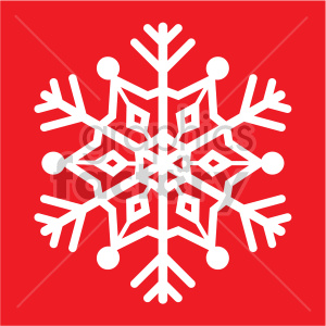 White Snowflake on Red Background