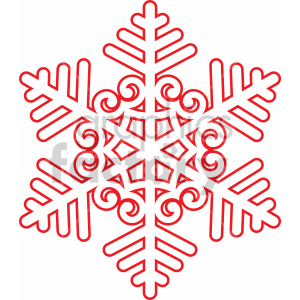 winter snowflake outline with spirals vector cut file
