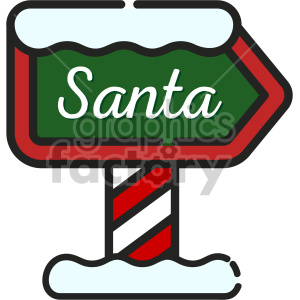 north pole santa sign christmas icon