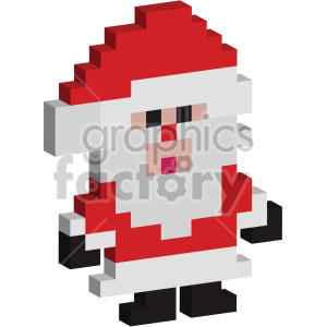 christmas 8-bit pixel cubed santa