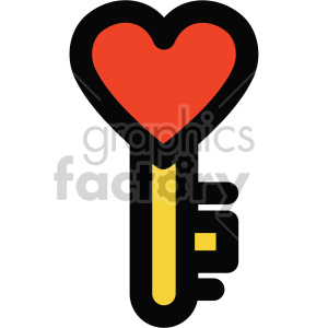 heart key icon for valentines day
