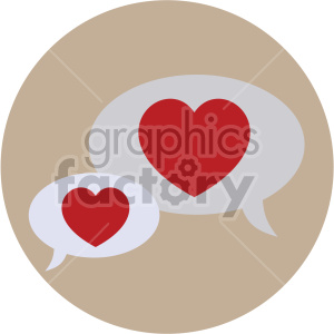 valentines chat bubbles vector icon on brown background