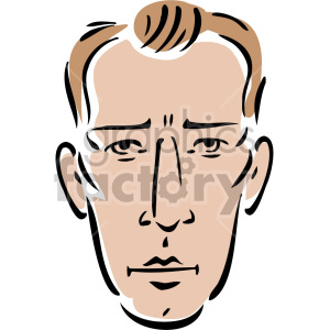 Illustration of a serious man's face with a minimalist design.