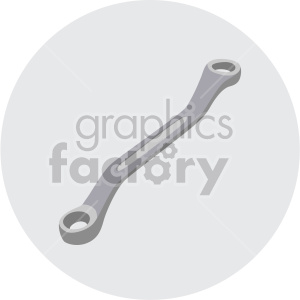 angled wrench on circle background