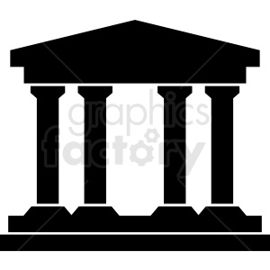 Clipart image of a classical building with columns, representing a temple or courthouse.