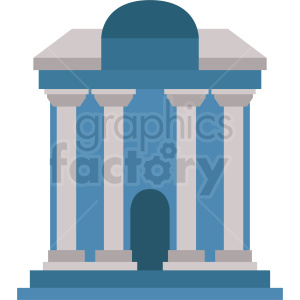 A clipart image of a classical building with columns and a domed roof, resembling a courthouse or government building.