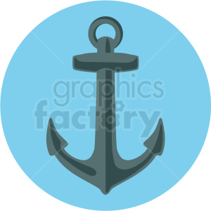 anchor vector clipart on blue background