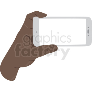 Illustration of a hand holding a smartphone horizontally.