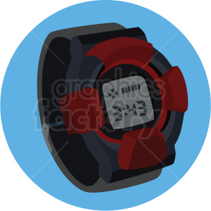 vector gshock wrist watch blue background