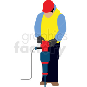 Construction Worker Using Jackhammer