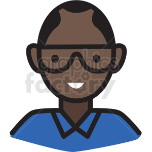 black nerd male avatar vector clipart
