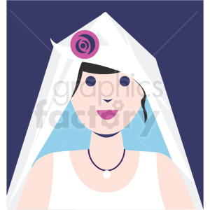 female bride avatar purple background vector icon