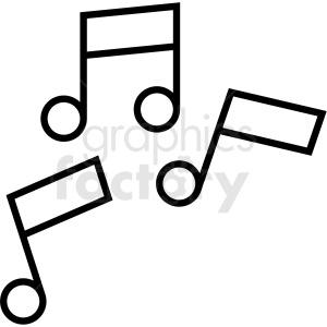 black and white music notes icon