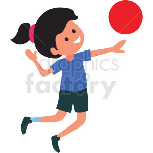 cartoon girl playing ball