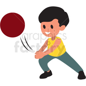 cartoon boy playing with ball