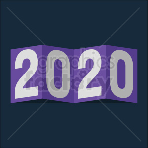 2020 card new year clipart on dark blue background