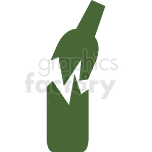 broken green bottle silhouette vector no background