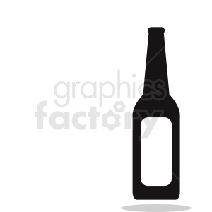 beer bottle silhouette with blank label