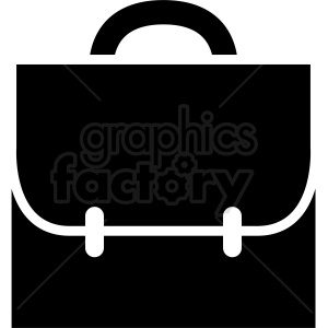 Clipart image of a black briefcase with a handle and latch.