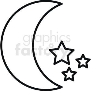 Crescent Moon Outline Clipart