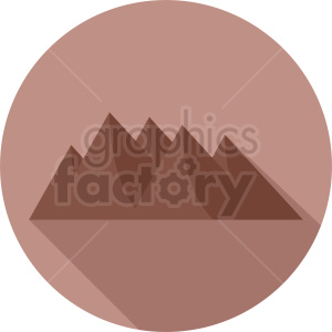 mountain icon on circle background