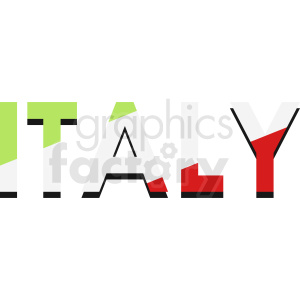 Italy typography vector clipart
