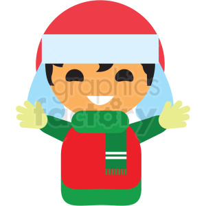 christmas avatar boy vector icon
