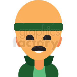 bald man wearing headband avatar icon vector clipart