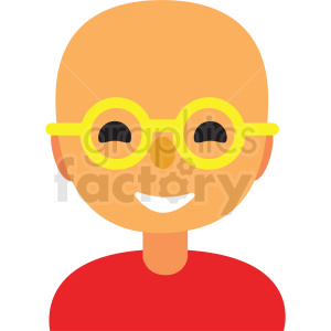 bald guy wearing glasses avatar icon vector clipart