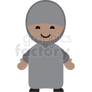 Arabic female character icon vector clipart