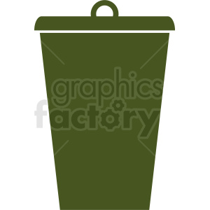 green trash can vector icon