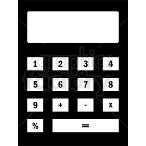 black calculator vector clipart