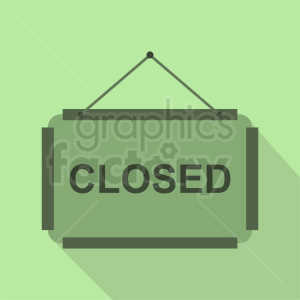 green closed sign clipart