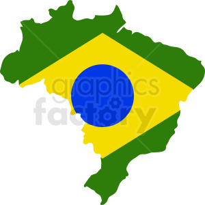 Brazil flag shaped like country